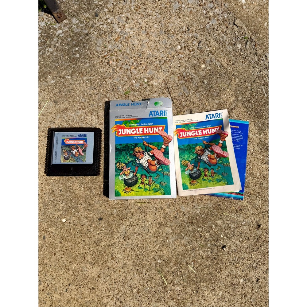Atari 5200 Jungle Hunt Game Cartridge Box Manual Model 5222 Retro Arcade